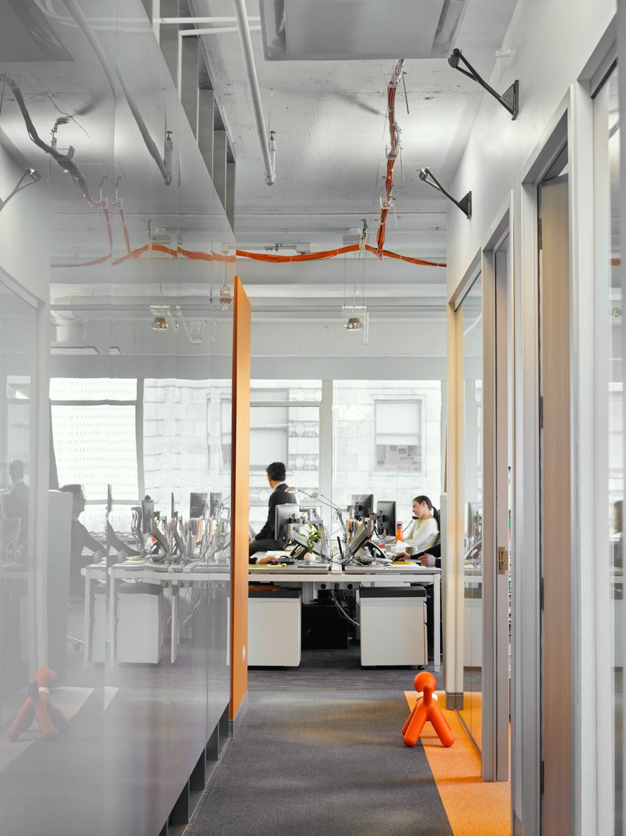 Glass-walled office