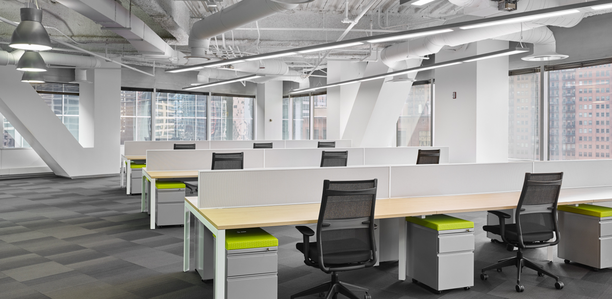 Open office with city views